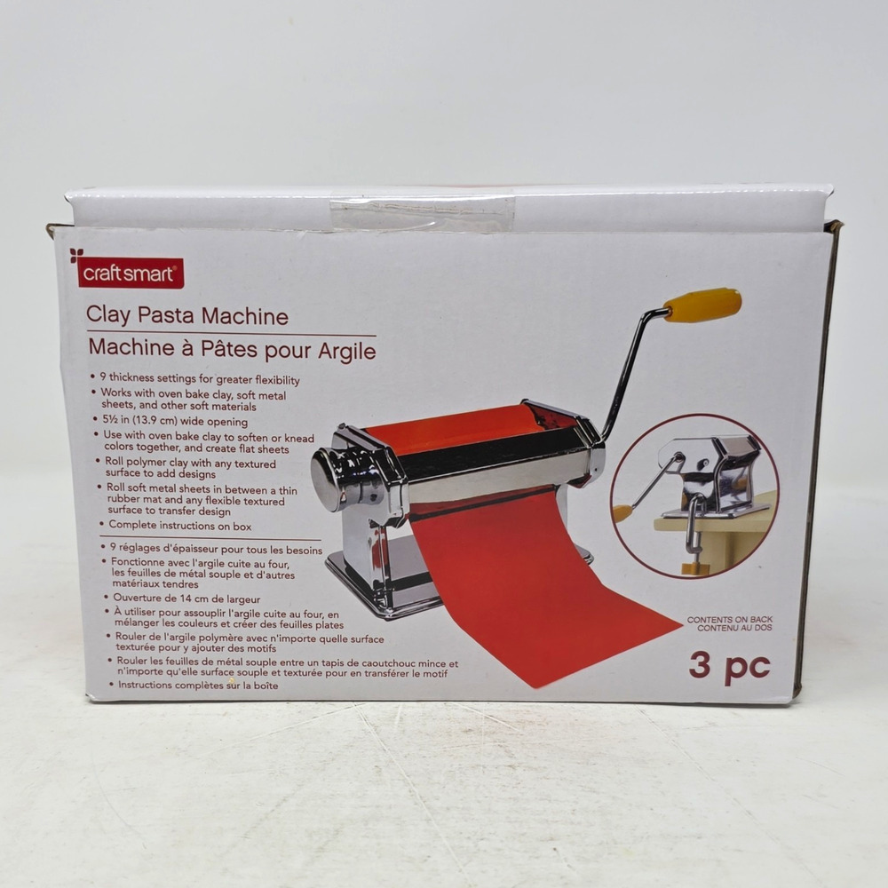 Craft Smart Clay Pasta Machine 3pc Polymer Clay Roller Conditioning Tool Set